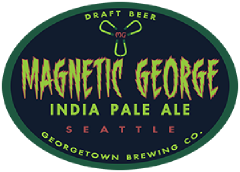 Magnetic George IPA tap label